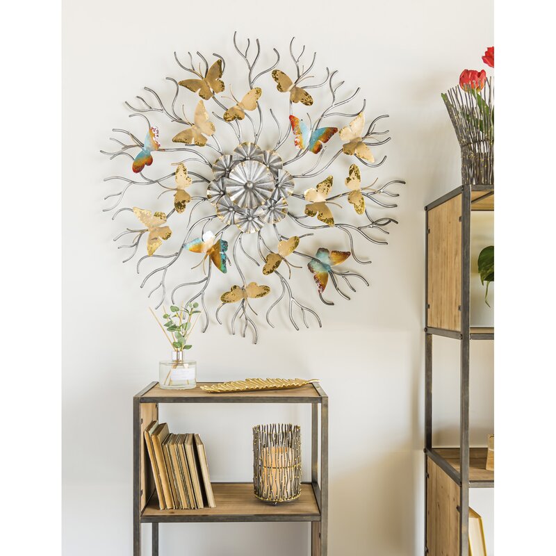 August Grove® Metal Butterfly Wall Décor Wayfair